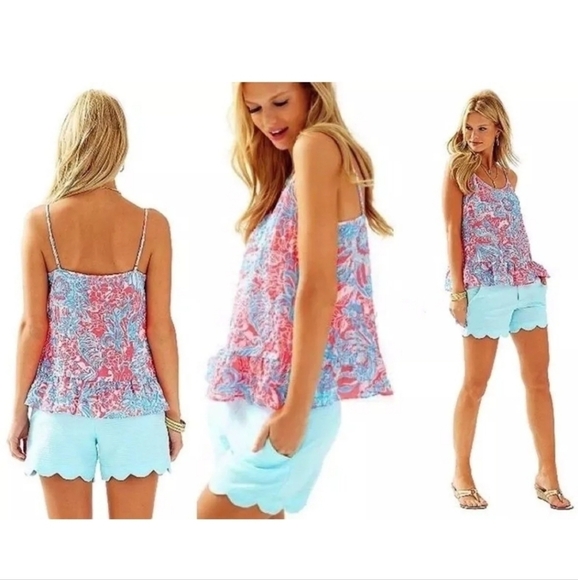 Lilly Pulitzer Ruffle Cami Top in Summer Siren - Picture 2 of 10